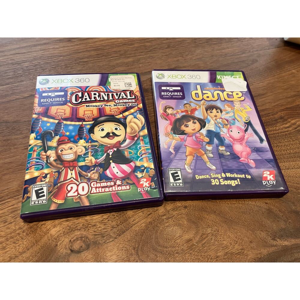 Xbox 360 Kinect Nickelodeon Dora Dance Carnival Video Games Cases‎ Manuals